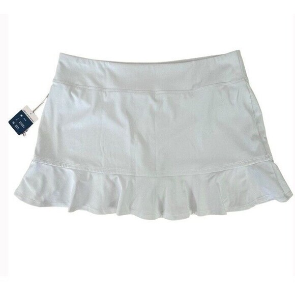 TOMMY BAHAMA Abby IslandZone Flounce Skort Golf Skirt White Lined Ruffled XL NEW - Picture 2 of 11